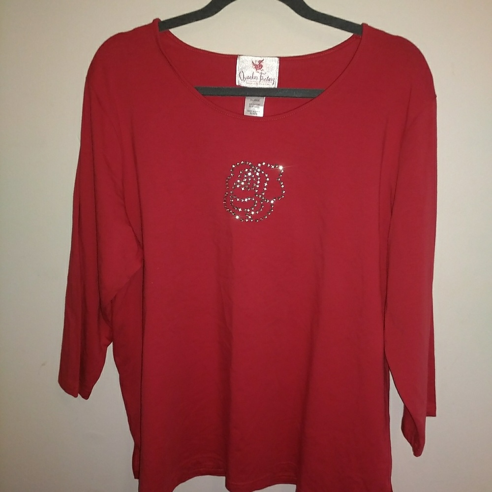 🆕WT Quacker factory embellished rose design tee